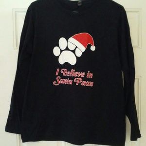 Long sleeve Santa Paws
